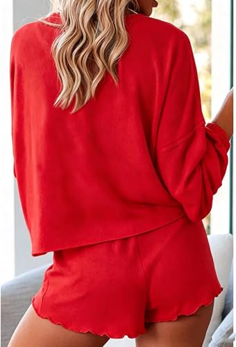 Image of Roshop Halloween Pajama Women's Pumpkin Matching Top & Shorts Loungewear Set