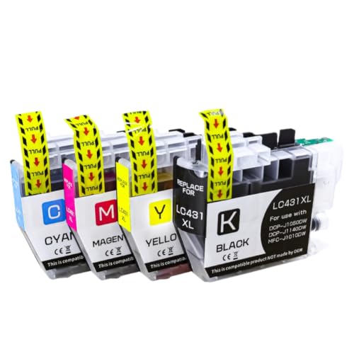 Cartouche d'encre LC431XL BK C M Y lot de 4 pour imprimante jet d'encre DCP-J1140DW