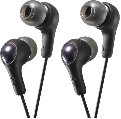 Image of JVC Gumy in Ear Earbud Headphones,Powerful Sound,Comfortable and Secure Fit,Silicone Ear Pieces - HAFX7B Black,Small,(Pack of 2)