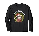 funny christmas merry shihtzmas santa wreath shih tzu lover maglia a manica
