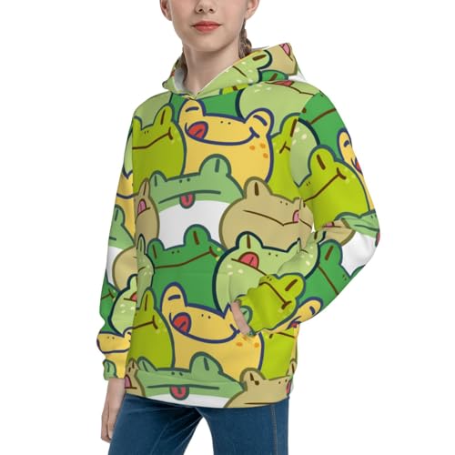 Cartoon Frog Kid Hoodies Boys Sweatshirts Girls Pullover with Pocket2