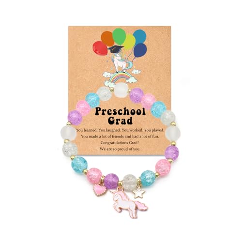 Unicorn Graduation Bracelet 2025, Kindergarten Preschool Graduation Gifts Bracelet for Girls Her