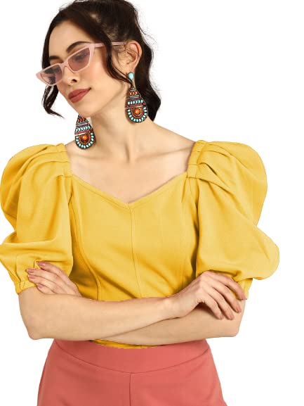 Image of Women's & Girl's Solid Short Sleeve Crop Top (LY-TopD6 Variation)