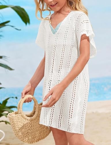 Yesfashion Girls Swim Cover up Crochet Swimsuits Kids Swimwear Beachwear Tops3
