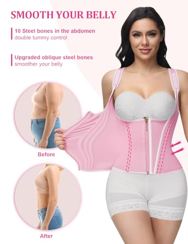 Image of SHAPSHE Waist Trainer for Women, Tummy Control Sports Girdle, Workout Body Shaper with Adjustable Shoulder Strap