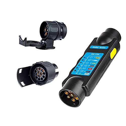 BEIJISTAR Anhänger Prüfgerät 7 Polig, Anhängerstecker Steckdose Prüfgerät 7 Polig, 12V Anhänger Beleuchtung Prüfgerät, für LKW RV Wohnwagen Anhänger Beleuchtung Diagnose (Prüfgerät & 7-13 Adapter) – Bild 5