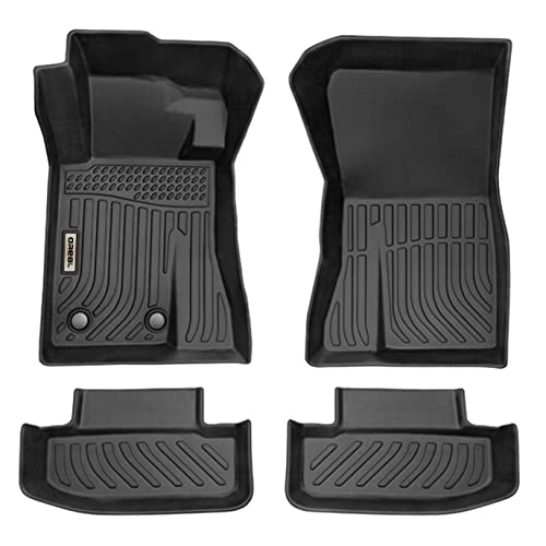orealtrend Black Floor Mats Liners Replacement for Ford Mustang 2015-2022 Heavy Duty All Weather Guard Front Rear Auto Carpet-Custom Fit-Tough/Durable/Odorless