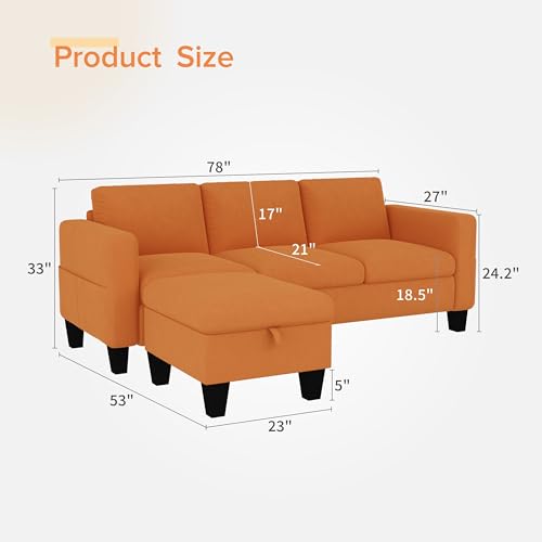 ZeeFu Convertible Sectional Sofa Couch の商品画像 1