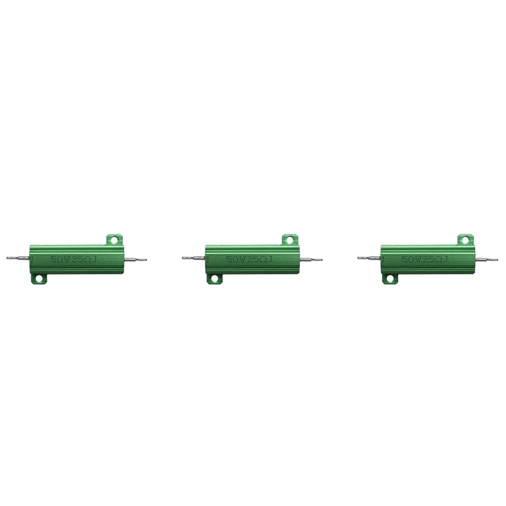 Jnchdghwa Green 3X Aluminum Case 50W 25 Ohm Chassis Mounted Wirewound Resistor