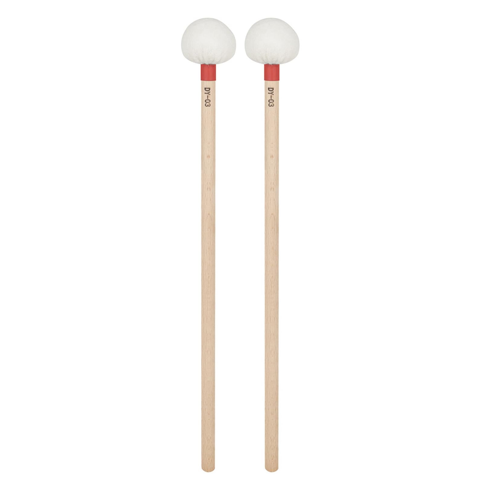 Haoyull 1 Pair Timpani Drum Stick Soft Felt Mallet Head Drumsticks Marchings Snares Drum Stick for Percussion Instrument