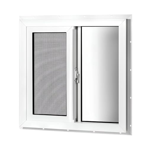COLORPAPA Vinyl Basement Window, 24' x 24' Slider Window with...