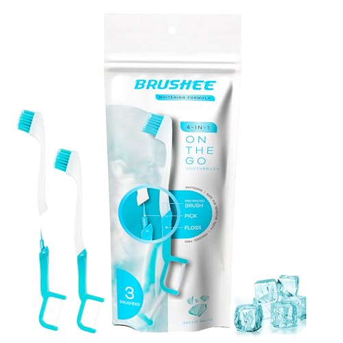 Image of The Evolution of Oral Care Whitening | Prepasted On-The-Go Whitening Toothbrushes | 4-in-1 (Paste + Brush + Floss + Pick) | Individually Wrapped | Disposable | Travel Toothbrushes - (3-Pack)