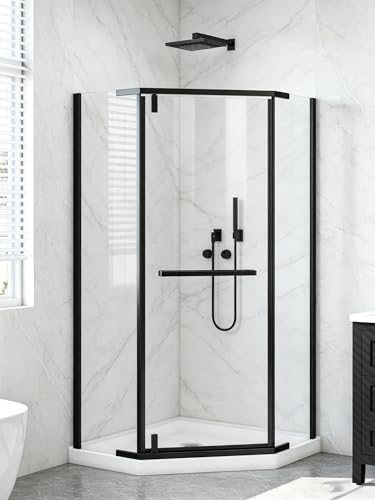 36' x 36' D x 72' H Neo Angle Shower Door, Corner Shower Enclosure with 1/4' Clear Tempered Glass,...