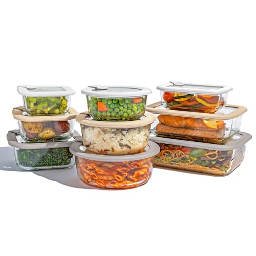 Image of Bentgo Signature Glass Food Storage Containers with Lids, 18 Piece Set