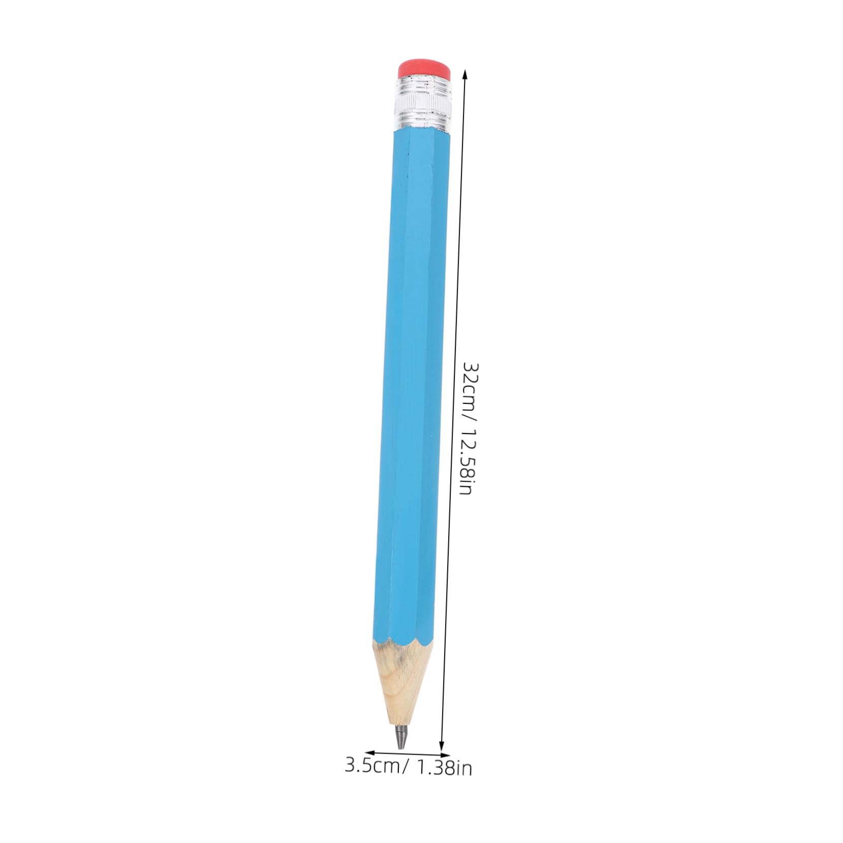 2 Pièces Crayons Géants Bois Lot de Bleu Crayon Large pour Dessin Écriture Peinture Accessoires Scolaires Artistiques avec Gomme Robuste et Étui Protecteur