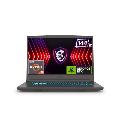 MSI Thin A15, Ryzen 5 7535HS, 40CM FHD 144Hz Gaming Laptop(16GB/512 GB NVMe SSD/Windows 11 Home/NVIDIA GeForce RTX 4050, GDDR6 6GB/Cosmos Gray/1.86Kg), B7VE-066IN