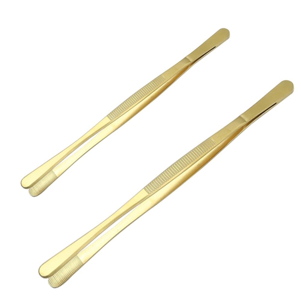 Grillpinzette, 2er-Set, Edelstahl, 25 cm, 30 cm, Küchenzange, rutschfester Griff zum Grillen, Backen, Kochen, Lebensmittelzubereitung