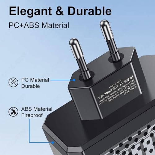 Adaptador de enchufe con 6 puertos USB, carga rápida QC3.0 y protección 5