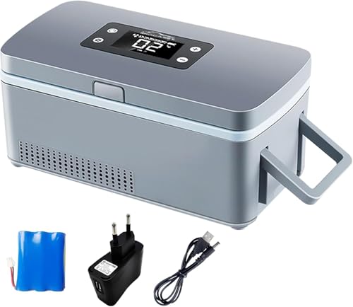 DARZYS Insulin Refrigerated, Insulin Cooler Box, Insulin Cooler Case Keeping Cooling 2-8? with Handle, Alarm & LED Display for Car, Home, Travel