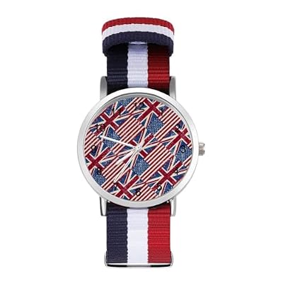 ZMYAPQO UK England United American Flag Watches for Men
