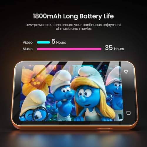 Image of TIMMKOO 80GB Kids MP3 Player with Bluetooth, Parental Controls, Pre-Installed Spotify, Audible, 4 inch MP4 Player (Orange)