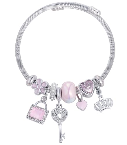 Charm Bracelets for Girls Cute Cartoon Friendship Bracelets Adjustable Bangle Gifts for Girls DIY Jewelry