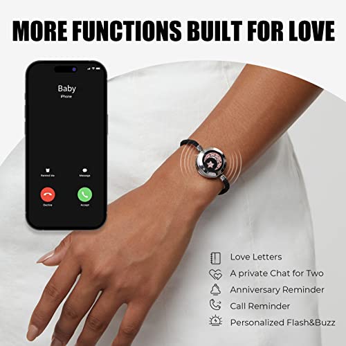 TOTWOO Long Distance Touch Bracelets for Couples, Vibration & Light up for Love Couples Bracelets | Long Distance Relationship Gifts for Girlfriend Bluetooth Pairing Jewelry3