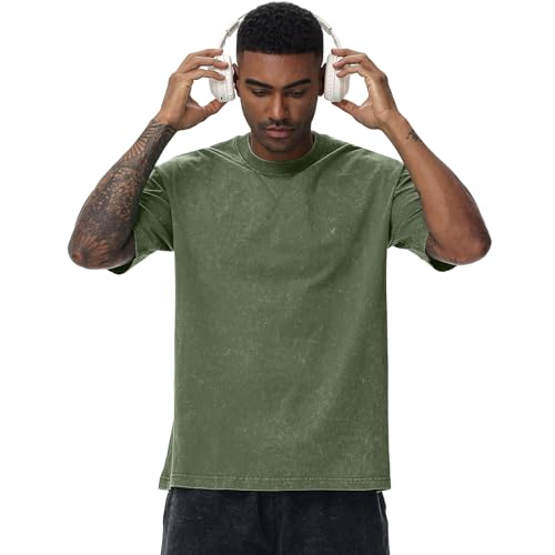 Distressed Oversized Tshirts for Men Vintage Washed Unisex Tees Cotton Casual Hipster Short Sleeve Tops3