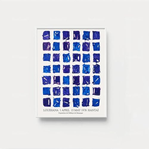 QSDTGHUIKP Simon Hantai Póster Azul Arte de Pared Abstracto Simon Hantai Lienzos Impresiones Pintura Minimalista Cuadro Moderno para Decoración de Pared del Hogar 50x70cm Sin Marco