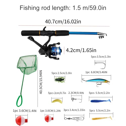 Combos de pesca para vacaciones en la playa y días de camping junto al río en familia 5