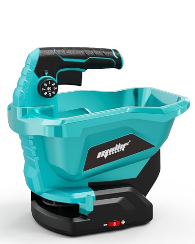 Mellif Akku Düngerstreuer für Makita Akku 18V, Streuwagen rasendünger mit 3,3 L Behälter, 8-stufige Saatkontrolle, 105-140° Streuwinkel einstellbar, 6-stufige Geschwindigkeiten (Ohne Akku)
