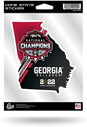 Rico Industries NCAA Georgia Bulldogs 2021-22 CFP National Champions Home State Sticker 6.25 x 5.80