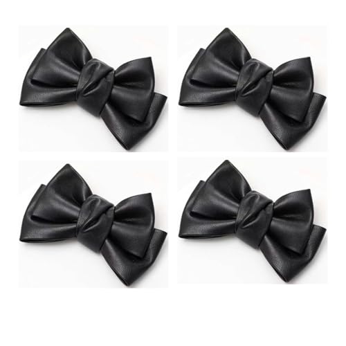 4 pinzas de pelo de piel sintética negra estilo coreano y clips de pico de pato para mujer