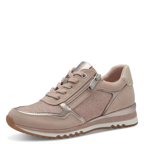 MARCO TOZZI Damen Sneaker flach mit Reißverschluss Vegan, Rosa (Powder Comb), 39 EU