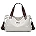 MINGZE Borsa Donna, Borse a Mano Borse Tela Borse Tracolla Grigia Borse Spalla Tracolla a Spalla Borsetta Messenger Bag (bianco)