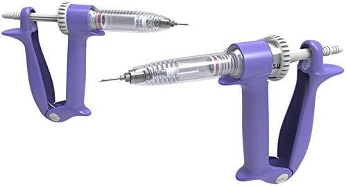 BBQ Gourmet Meat Injector Gun (Variable Dose & Tube-Fed) with 5 x 2.5-inch (Side Outlet) Needles