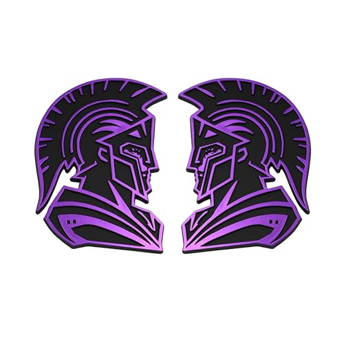 Image of Spartan Emblem 3D Warrior Badge, Custom Car Decal Sticker - Durable Exterior Trunk, Hood, Fender for Car, Truck, SUV (Set of 2) (Purple)