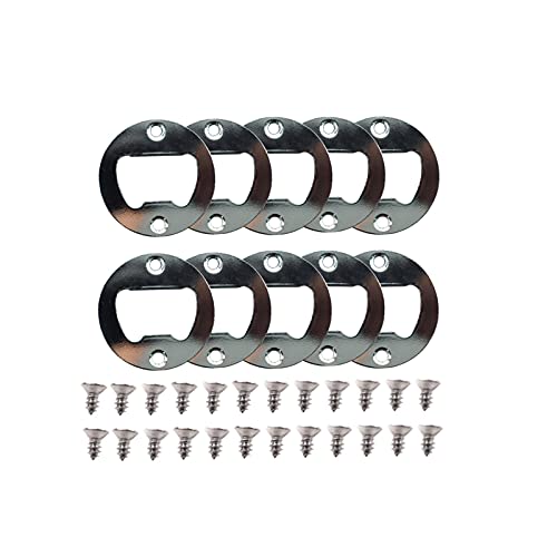 10 Stück Flaschenöffner, Rund Flaschenöffner, Bierflaschenöffner, Bieröffner Mit Schrauben, Praktischer Bieröffner, Geeignet Für Bar, Familie, Party, Restaurant, Diy Und Andere Szenen(Silber 10er Set) Cover