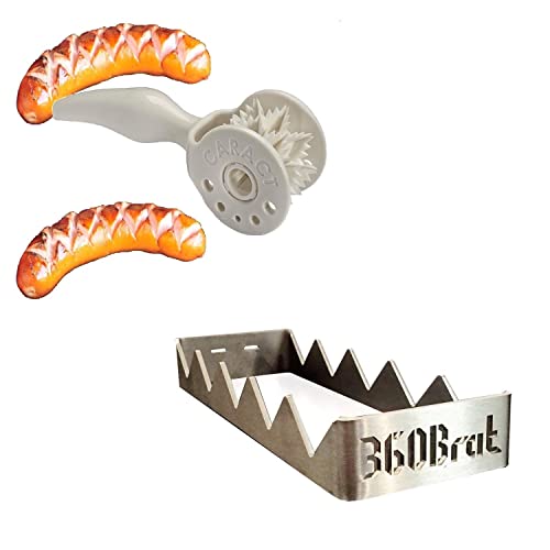 360Brat Set CARACT Wurstroller Halterung Bräter 5.9 Bratwursthalter Edelstahl 3mm BBQ Gestell