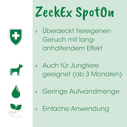 cdVet ZeckEx SpotOn 10ml - Duftöl mit Bio-Ölen mit langanhaltenden, maskierenden Eigenschaften gegen Lästlinge wie Zecken
