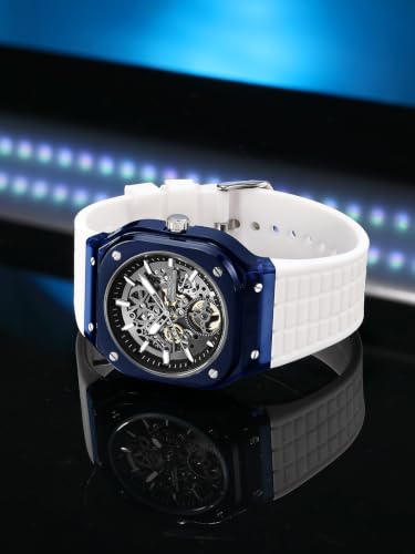 Image of French Connection | Skeleton Dial | Transparent Acrylic Case | Silicone Strap | Quartz Watch for Men - FCG01