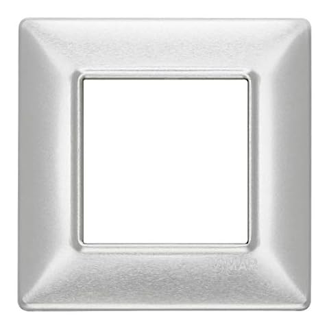 Tomas Vimar Serie Plana Aluminio Cepillado 2 Módulos Cover