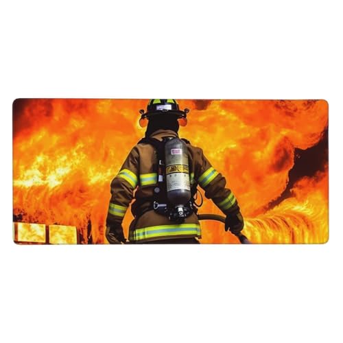 Tapis de souris XXL pompier résout le manque de place et glisse sur le bureau