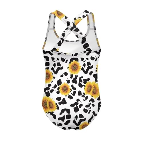 Image of Kid One Piece Swimsuit with Cross Back Girls Summer Sleeveles Swimwear for 5-14 Years