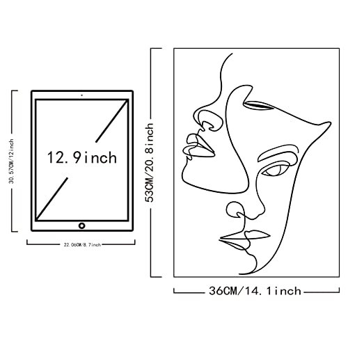 Superdant Figure Pvc Wall Sticker Line Abstract Woman Face Line Pattern Wall Decals Diy Vinyl Wall Art For Living Room Bedroom Bathroom Home Decoration Black 21"X14" #TOP1