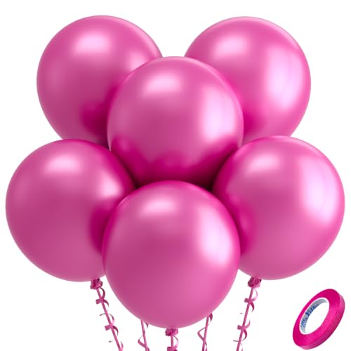 Bezente Pearl Hot Pink Balloons Latex Party Balloons 30Pack 18inch Large