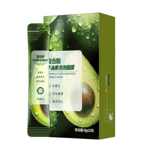 Mascarilla Facial De Aguacate, Mascarilla Facial Limpiadora De Aguacate Con Ácido Compuesto, Mascarilla De Aguacates, Elimina Los Puntos Negros Y Minimiza Los Poros, Para Todo Tipo De Pieles (1pcs)