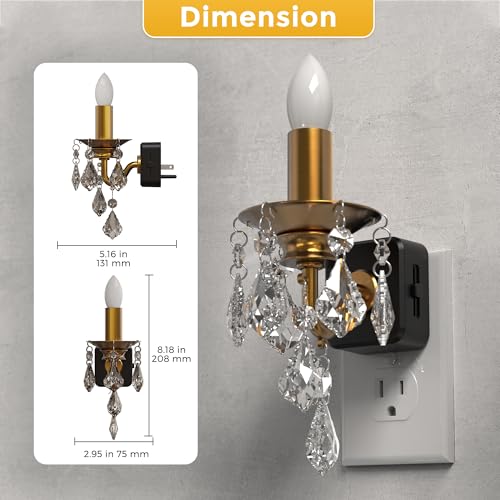 Image of L LOHAS LED Candle Night Light, Night Lights Plug into Wall, LED Candle Night Light with Light Sensor, 0-100LM Dimmable Nightlight, for Dinning Room, Living Room, Bathroom, Hallway