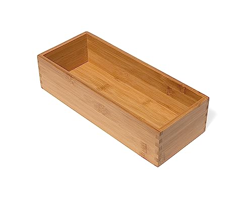 Lipper International Bamboo Utensil Holder Storage Box for Cooking Tools, Makeup, or Office Supplies, 5" x 12" x 3" by Lipper International - Used condition - US$12.81