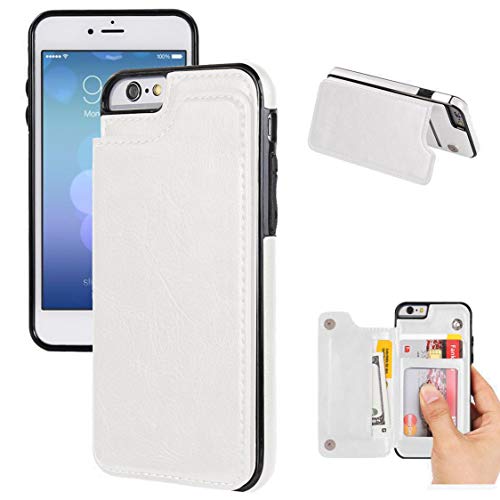 iPhone 6/6s Wallet Case-JOYAKI PU Leather Card Case -Slim fit Executive Wallet Card Case - Ultra Slim Protective Phone Case (White)
